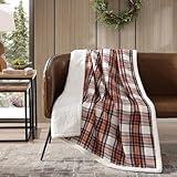 Eddie Bauer - Throw Blanket, Reversible Sherpa Fleece Bedding, Cozy Home Decor (Edgewood Red, Throw)