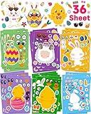 36 Sheets Easter Stickers Crafts for Kids, Easter Basket Stuffers Make Your Own Easter Egg Bunny Stickers for Toddlers, Easter Activities Games Party Favors Decorating Gifts for Kids Boys Girls