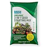 Back to the Roots 3-in-1 Seed Starting Mix 12 Quarts, 100% Organic & USA Made for Herbs, Veggies, Flowers, w/ Nutrient Rich Plant Food, Worm-Castings, & Moisture Controlling Yucca Brown