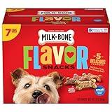 Milk-Bone Flavor Snacks Dog Treats, Small Biscuits, 7 Pound Crunchy Texture Helps Reduce Tartar