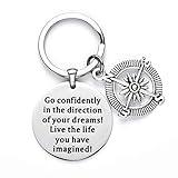 LParkin Graduation Keychains 2023 2024 Graduate Students Go Confidently in The Direction of Your Dreams Keychain College Senior Junior High Middle School