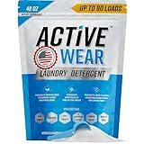 Active Wear Laundry Detergent & Soak - Formulated for Sweat and Workout Clothes - Natural Performance Concentrate Enzyme Booster Deodorizer - Powder Wash for Activewear Gym Apparel (90 Loads)