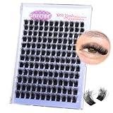 Fluffy Lash Clusters Eyelash Extension Faux Mink Individual Lashes Volume Eyelash Clusters D Curl Wispy Lash Extension 144Pcs Cluster Lashes Pack DIY at Home by GVEFETIEE (10-16MM)