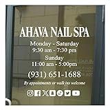 Business Hours Sign and Business Name Vinyl Decal Custom Professional Business Sign for Window and Door Custom Business Hours Stickers Decals