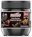 Nutio Dark Chocolate Hazelnut Spread - 26% Less Added Sugar, Palm Oil Free, Gluten Free, Non-GMO - 14 oz Glass Jar