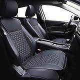 Elantrip 2PCs Front Car Seat Covers Leather Water Proof Seat Protector Universal fit for Most Cars SUVs and Trucks Black