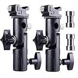 FOTYRIG Camera Speedlite Mount Flash Stand Bracket Umbrella Mount Holder Shoe Mount Compatible with Nikon Pentax Olympus Nissin Metz and Other Speedlite Flashes E Type-2 Pack