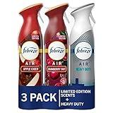 Febreze Air Effects Odor-Fighting Air Freshener Apple Cider, Cranberry Tart, Fresh Baked Vanilla, 8.8 oz. Aerosol Can, Pack of 3