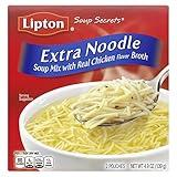 SOUP SECRETS Lipton Instant Soup Mix For a Warm Bowl of Soup Extra Noodle Soup Made With Real Chicken Broth Flavor 4.9 oz 2 ct, Pack of 12