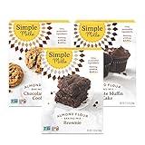 Simple Mills Almond Flour Baking Mix Variety Pack (Chocolate Muffin & Cake, Chocolate Chip Cookie, Brownie) - Gluten Free, Plant Based, (Pack of 3)