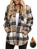 luvamia Date Night Outfit For Women Winter Sexy Brunch Outfits For Women Winter Winter Date Night Outfit For Women Winter Work Clothes For Women Plaid Flannel Shirts For Women Brown Plaid Size Xlarge