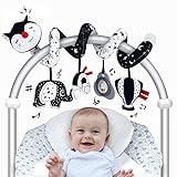 Car Seat Toys for Babies 0-6 Months, Black and White Spiral Carseat Toys for Infant 0-3 Months, High Contrast Baby Toys for 3-6 Months Newborn Toys, Stroller Toys for 0 3 6 9 12 Months Baby Ideal Gift