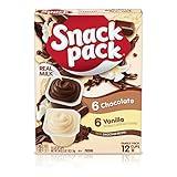 Snack Pack Chocolate and Vanilla Flavored Pudding Cups Family Pack, 12 Count Pudding Cups (1 Pack)