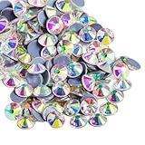 Beadsland Hotfix Rhinestones, 144pcs Flatback Crystal Rhinestones for Crafts Clothes DIY Decoration, Crystal AB, SS50, 10mm