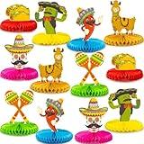 12pcs Fiesta Mexican Party Table Decoration Centerpiece - 8” Paper 5 Cinco De Mayo Party Table Decoration Honeycomb for Fiesta Mexican Themed Taco Party Birthday Day of the Dead Decor Supplies