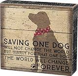 Primitives by Kathy 33718 Distressed Box Sign, One Dog