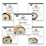 A Blend Above Best Sellers Dip Mix 5 Pack Includes Roasted Garlic Parmesan, Maui Onion, Garlic Bacon Ranch, Spicy Garlic, and Spinach Artichoke