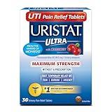 Uristat Ultra UTI Pain Relief Tablets, Fast Urinary Tract Infection Relief of Urinary Pain, Burning, Urgency, Maximum Strength, Cranberry Flavored Coating, 30 Tablets