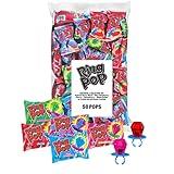 Ring Pop Halloween Bulk Variety Candy - 50 Ct Individually Wrapped Lollipops w/ Assorted Flavors - Fun Candy For Party Favors, Halloween Parties, Trick or Treat Goodie Bags, Bachelorette Parties