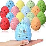 Liliful 24 Pcs 4 Inch Foam Easter Eggs for Crafts Large Easter Party Decorations Easter Foam Eggs Rustic Easter Eggs Decorative Eggs Fake Eggs Artificial Foam Bird Egg for Kid DIY(Bright Color)