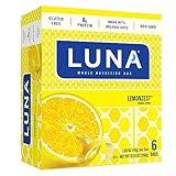 LUNA Bar - LemonZest Flavor - Gluten-Free - Non-GMO - 7-9g Protein - Made with Organic Oats - Low Glycemic - Whole Nutrition Snack Bars - 1.69 oz. (6 Pack)