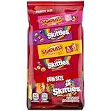 SKITTLES Original, SKITTLES Wild Berry & STARBURST Original and STARBURST FaveReds Fun Size Nut Free Individually Wrapped Trick or Treat Halloween Candy Variety Pack, Party Size, 20.13 Oz Bulk Bag