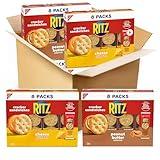 RITZ Peanut Butter Sandwich Cracker Snacks and Cheese Sandwich Crackers, Snack Crackers Variety Pack, 32 Snack Packs (6 Crackers Per Pack)