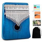 Kalimba Thumb Piano,YUNDIE Portable 21 Keys Mbira Finger Piano with Tune Hammer and Study Instruction,Musical Instruments Gift for Kid Adult Beginners Professional(Blue)