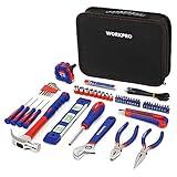 WORKPRO Home Tool Kit, 100 Piece Kitchen Drawer Household Hand Tool Set with Easy Carrying Pouch