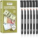 NoteShield 6 Pack Counterfeit Detector Pen Counterfeit Pens Bill Pens Money Marker Detect Fake Marker, Check Bills False Currency Counterfit Marker Pen