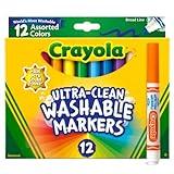 Crayola Broad Line Markers (12ct), Washable Markers for Kids, Classroom Supplies for Teachers, Kids Back to School Supplies, 3+