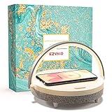 EZVALO Gift for Her, Music Table Lamp with Wireless Charger, 4 in 1 Touch Bedside Lamp, Portable Bluetooth Speaker, Phone Holder, Dimmable LED Night Lights Birthday Gifts for Women, Men, Dad, Mom