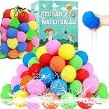 60 Pcs Reusable Water Balls, Reusable Water Balloons for Outdoor Toys and Games, Water Toys for Kids and Adults Boys and Girls - Summer Toys Ball for Pool and Backyard Fun