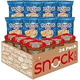 Frito Lay Tostitos Bitesize Rounds Chips and Salsa Dip Cups Variety Pack, (Pack of 24)