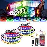 Nilight Truck Bed Light Strip RGB-IC LED Lights for Truck Bed Pickup Multi Dream Color DIY Music synchronous with APP and RF Remote Control 2PCS 60 inch Truck Bed Lighting