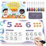 JoyCat Preschool Learning Activities 48 Reusable Pages, Handwriting Practice for Kids Toddlers, Tracing Letter Number Workbooks, Educational Autism Busy Book, Learning Gift Toys for 3 4 5 Year Olds