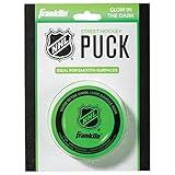 Franklin Sports Street Hockey Puck - Glow in The Dark Outdoor Hockey Puck - Official Size Street Hockey Puck for Kids + Adults - Green