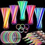 500 Pack Halloween Glow Sticks Bulk Party Pack Glow In The Dark Party Supplies Glow Sticks Necklaces Bracelets with Connectors 8" Glowsticks Halloween Birthday Party Favors Accessories Decorations