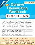 Cursive Handwriting Workbook for Teens: A cursive writing practice workbook for young adults and teens