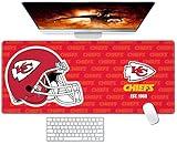 Malogtan Large Gaming Mouse Pad with Non-Slip Rubber Base for Laptop Computer Desktop Keyboard,Red Design Stitched Edges Mouse Desk Mat for Football Sport Fans