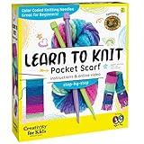 Creativity for Kids Learn to Knit Pocket Scarf - DIY Knitting Kit for Beginners, Kids Craft Kit