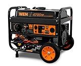 WEN DF475T Dual Fuel 120V/240V Portable Generator with Electric Start Transfer Switch Ready, 4750-Watt, CARB Compliant