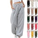 AQAYL Sweatpants Women Baggy Drawstring Cinch Bottom Pants High Waisted Jogger Pants Workout Cargo Pants Lounge Trousers Gray