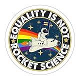 HOSALA (3Pcs/Pack) Equality Is Not Rocket Science Sticker Funny Gay Pride Stickers Rainbow Astronaut LGBT LGBTQ+ Sticker Gift Decoration Graphic Helmet Bumper- 3x4 Decal