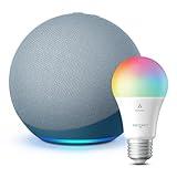 Echo (4th Gen) | Twilight Blue with Sengled Matter Smart Bulb