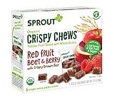 Sprout Organic Baby Food, Stage 4 Toddler Fruit Snacks, Red Fruit Beet & Berry Crispy Chews, 0.63 Oz Single Serve Packs (20 Count)