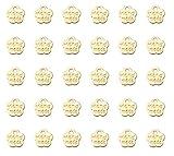 Ruwado 50 Pcs Handmade Charm Flower Charms Metal Cute Mini Pendant Accessories for Jewelry Making Kit Bulk DIY Crafting Scrapbooking Necklace Bracelet Keychain Earing Supplies (Gold)