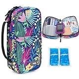 YOUSHARES Insulin Cooler Travel Case - Travel Medicine Cooler Bag for Insulin and Diabetes Supplies Travel, Insulin Case with 2 TSA Approved Gel Ice Pack (Tropical Rainforest)