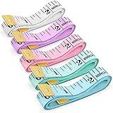 Tape Measure, iBayam Soft Ruler Measuring for Body Weight Loss Fabric Sewing Tailor Cloth Vinyl Measurement Craft Supplies, 60-Inch Double Scale Ruler, 5-Pack, Pastel Pink Blue Green Purple White