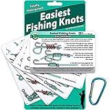 Easiest Fishing Knots - Waterproof Guide to 12 Simple Fishing Knots | How to Tie Practical Fishing Knots & Includes Mini Carabiner | Perfect for Beginners